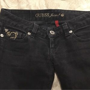 Guess black jeans Starlet straight leg low rise.